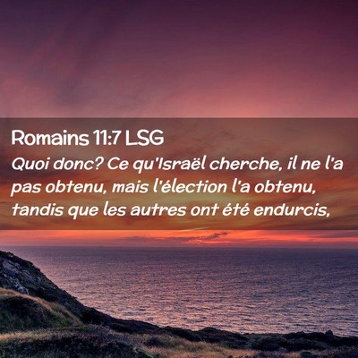 Picture 02 - Romains 11:7 LSG - Quoi donc? Ce qu'Israël cherche, il ne l'a pas - Bible Verse Picture