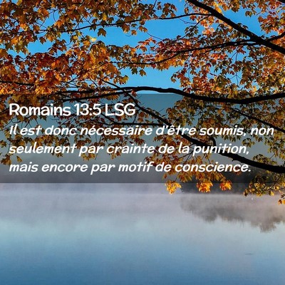 Picture 02 - Romains 13:5 LSG - Il est donc nécessaire d'être soumis, non - Bible Verse Picture