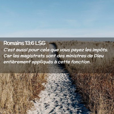 Picture 02 - Romains 13:6 LSG - C'est aussi pour cela que vous payez les impôts. - Bible Verse Picture