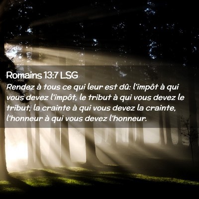 Picture 02 - Romains 13:7 LSG - Rendez à tous ce qui leur est dû: l'impôt à - Bible Verse Picture
