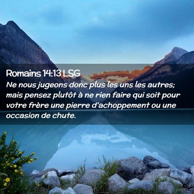 Picture 02 - Romains 14:13 LSG - Ne nous jugeons donc plus les uns les autres; - Bible Verse Picture