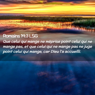 Picture 02 - Romains 14:3 LSG - Que celui qui mange ne méprise point celui qui - Bible Verse Picture