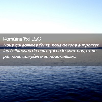 Picture 02 - Romains 15:1 LSG - Nous qui sommes forts, nous devons supporter les - Bible Verse Picture