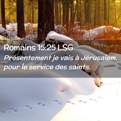 Picture 02 - Romains 15:25 LSG - Présentement je vais à Jérusalem, pour le - Bible Verse Picture