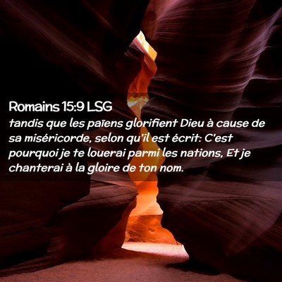 Picture 02 - Romains 15:9 LSG - tandis que les païens glorifient Dieu à cause - Bible Verse Picture