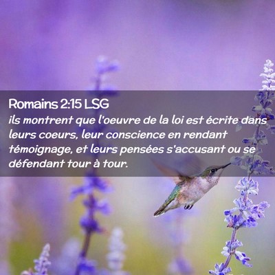 Picture 02 - Romains 2:15 LSG - ils montrent que l'oeuvre de la loi est écrite - Bible Verse Picture
