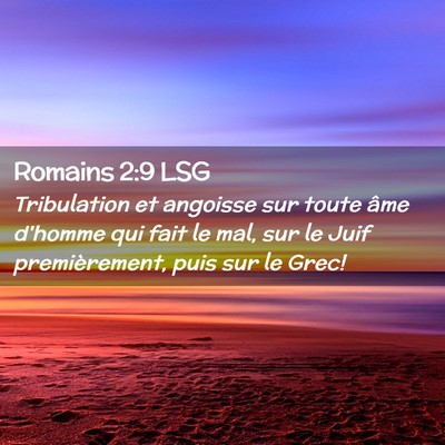 Picture 02 - Romains 2:9 LSG - Tribulation et angoisse sur toute âme d'homme - Bible Verse Picture