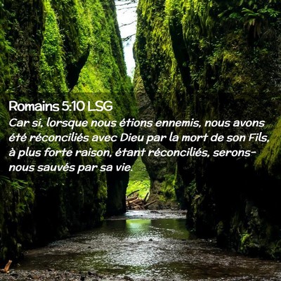 Picture 02 - Romains 5:10 LSG - Car si, lorsque nous étions ennemis, nous avons - Bible Verse Picture