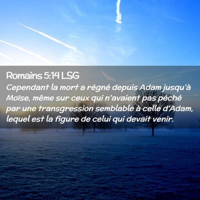 Picture 02 - Romains 5:14 LSG - Cependant la mort a régné depuis Adam jusqu'à - Bible Verse Picture