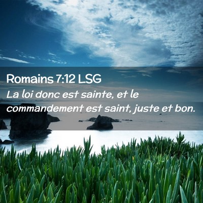 Picture 02 - Romains 7:12 LSG - La loi donc est sainte, et le commandement est - Bible Verse Picture