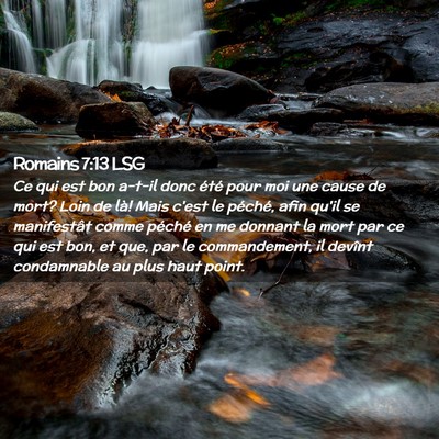 Picture 02 - Romains 7:13 LSG - Ce qui est bon a-t-il donc été pour moi une - Bible Verse Picture