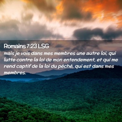 Picture 02 - Romains 7:23 LSG - mais je vois dans mes membres une autre loi, qui - Bible Verse Picture