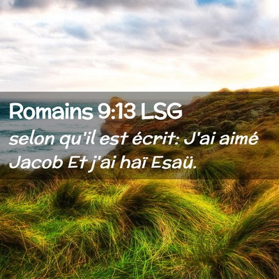 Picture 02 - Romains 9:13 LSG - selon qu'il est écrit: J'ai aimé Jacob Et j'ai - Bible Verse Picture