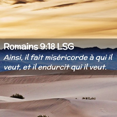 Picture 02 - Romains 9:18 LSG - Ainsi, il fait miséricorde à qui il veut, et il - Bible Verse Picture