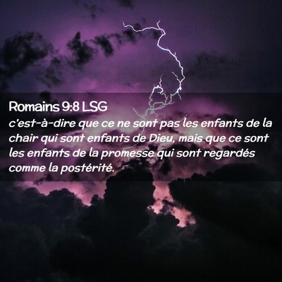 Picture 02 - Romains 9:8 LSG - c'est-à-dire que ce ne sont pas les enfants de - Bible Verse Picture