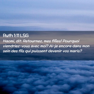 Picture 02 - Ruth 1:11 LSG - Naomi, dit: Retournez, mes filles! Pourquoi - Bible Verse Picture
