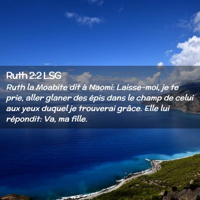 Picture 02 - Ruth 2:2 LSG - Ruth la Moabite dit à Naomi: Laisse-moi, je te - Bible Verse Picture