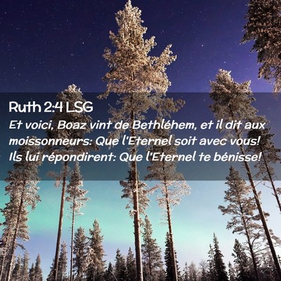 Picture 02 - Ruth 2:4 LSG - Et voici, Boaz vint de Bethléhem, et il dit aux - Bible Verse Picture