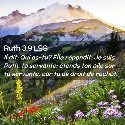 Picture 02 - Ruth 3:9 LSG - Il dit: Qui es-tu? Elle répondit: Je suis Ruth, - Bible Verse Picture