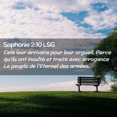 Picture 02 - Sophonie 2:10 LSG - Cela leur arrivera pour leur orgueil, Parce - Bible Verse Picture