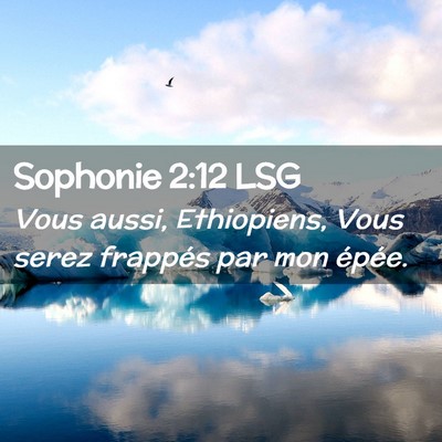 Picture 02 - Sophonie 2:12 LSG - Vous aussi, Ethiopiens, Vous serez frappés par - Bible Verse Picture