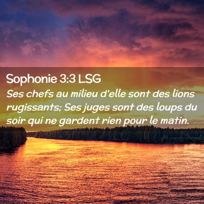 Picture 02 - Sophonie 3:3 LSG - Ses chefs au milieu d'elle sont des lions - Bible Verse Picture