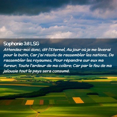 Picture 02 - Sophonie 3:8 LSG - Attendez-moi donc, dit l'Eternel, Au jour où je - Bible Verse Picture