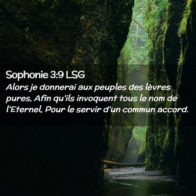 Picture 02 - Sophonie 3:9 LSG - Alors je donnerai aux peuples des lèvres pures, - Bible Verse Picture