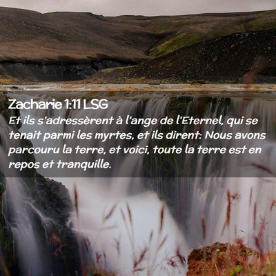 Picture 02 - Zacharie 1:11 LSG - Et ils s'adressèrent à l'ange de l'Eternel, qui - Bible Verse Picture