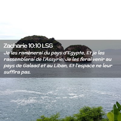 Picture 02 - Zacharie 10:10 LSG - Je les ramènerai du pays d'Egypte, Et je les - Bible Verse Picture