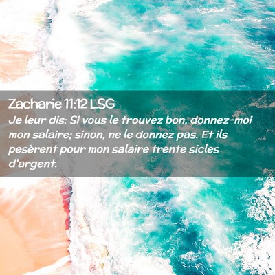 Picture 02 - Zacharie 11:12 LSG - Je leur dis: Si vous le trouvez bon, donnez-moi - Bible Verse Picture