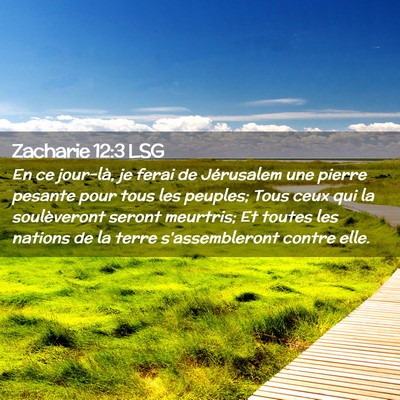 Picture 02 - Zacharie 12:3 LSG - En ce jour-là, je ferai de Jérusalem une pierre - Bible Verse Picture