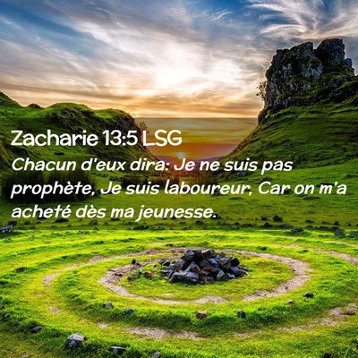 Picture 02 - Zacharie 13:5 LSG - Chacun d'eux dira: Je ne suis pas prophète, Je - Bible Verse Picture