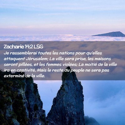 Picture 02 - Zacharie 14:2 LSG - Je rassemblerai toutes les nations pour qu'elles - Bible Verse Picture