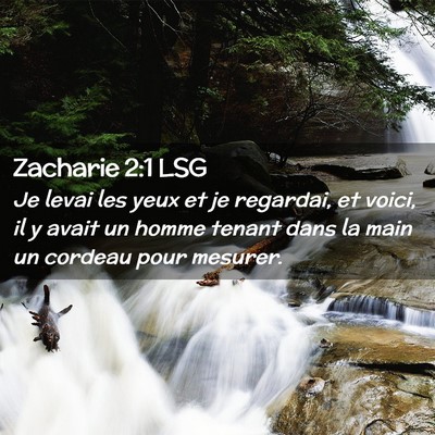 Picture 02 - Zacharie 2:1 LSG - Je levai les yeux et je regardai, et voici, il y - Bible Verse Picture