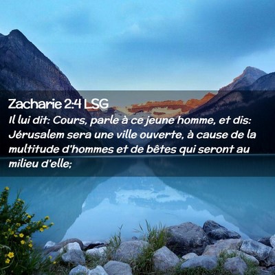 Picture 02 - Zacharie 2:4 LSG - Il lui dit: Cours, parle à ce jeune homme, et - Bible Verse Picture