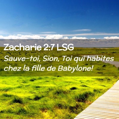 Picture 02 - Zacharie 2:7 LSG - Sauve-toi, Sion, Toi qui habites chez la fille de - Bible Verse Picture