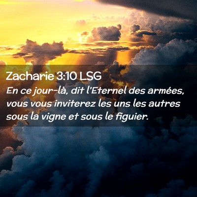 Picture 02 - Zacharie 3:10 LSG - En ce jour-là, dit l'Eternel des armées, vous - Bible Verse Picture