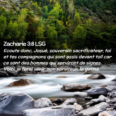 Picture 02 - Zacharie 3:8 LSG - Ecoute donc, Josué, souverain sacrificateur, toi - Bible Verse Picture