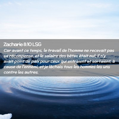 Picture 02 - Zacharie 8:10 LSG - Car avant ce temps, le travail de l'homme ne - Bible Verse Picture