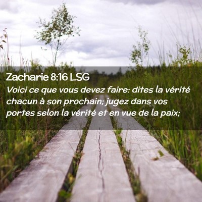 Picture 02 - Zacharie 8:16 LSG - Voici ce que vous devez faire: dites la vérité - Bible Verse Picture