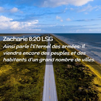 Picture 02 - Zacharie 8:20 LSG - Ainsi parle l'Eternel des armées: Il viendra - Bible Verse Picture
