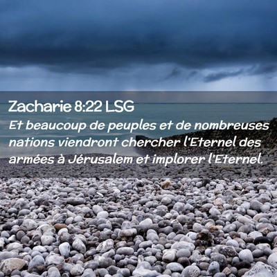Picture 02 - Zacharie 8:22 LSG - Et beaucoup de peuples et de nombreuses nations - Bible Verse Picture