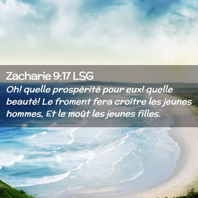 Picture 02 - Zacharie 9:17 LSG - Oh! quelle prospérité pour eux! quelle beauté! - Bible Verse Picture
