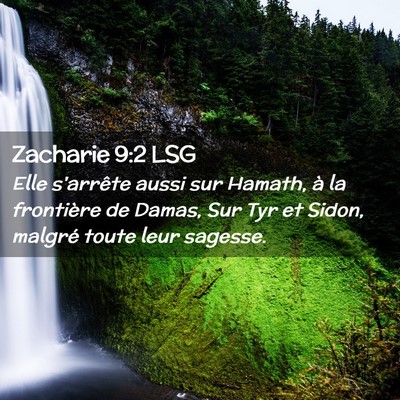 Picture 02 - Zacharie 9:2 LSG - Elle s'arrête aussi sur Hamath, à la frontière - Bible Verse Picture