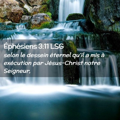 Picture 02 - Éphésiens 3:11 LSG - selon le dessein éternel qu'il a mis à - Bible Verse Picture