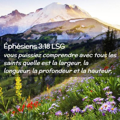 Picture 02 - Éphésiens 3:18 LSG - vous puissiez comprendre avec tous les saints - Bible Verse Picture