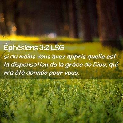 Picture 02 - Éphésiens 3:2 LSG - si du moins vous avez appris quelle est la - Bible Verse Picture