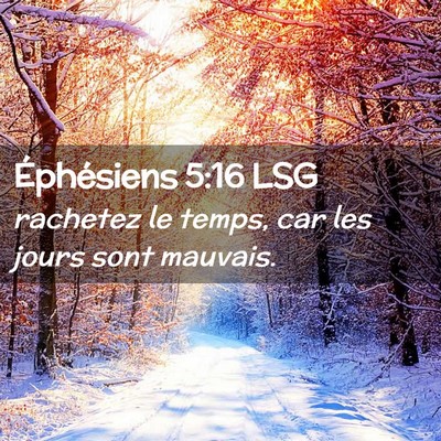 Picture 02 - Éphésiens 5:16 LSG - rachetez le temps, car les jours sont - Bible Verse Picture