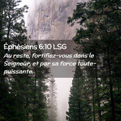Picture 02 - Éphésiens 6:10 LSG - Au reste, fortifiez-vous dans le Seigneur, et par - Bible Verse Picture